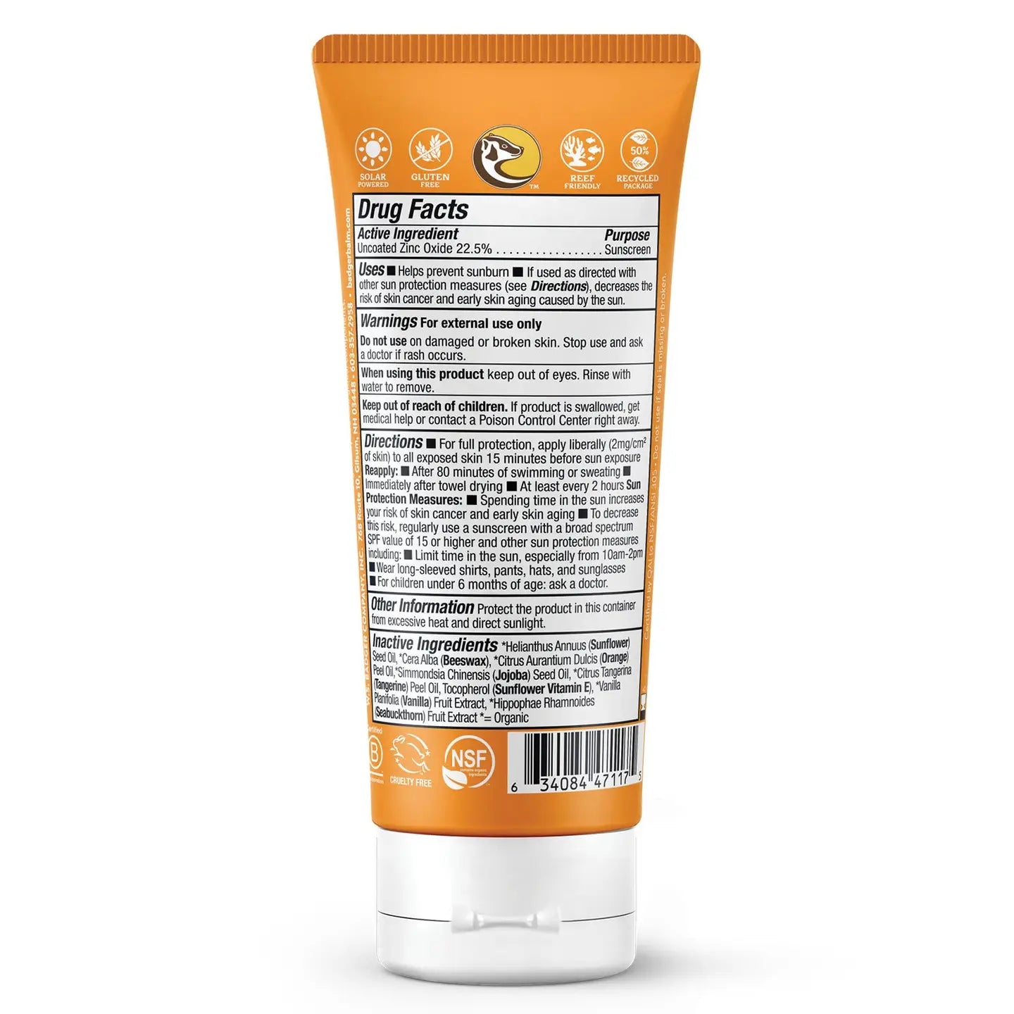Badger Kids Mineral Sunscreen Cream Spf 40