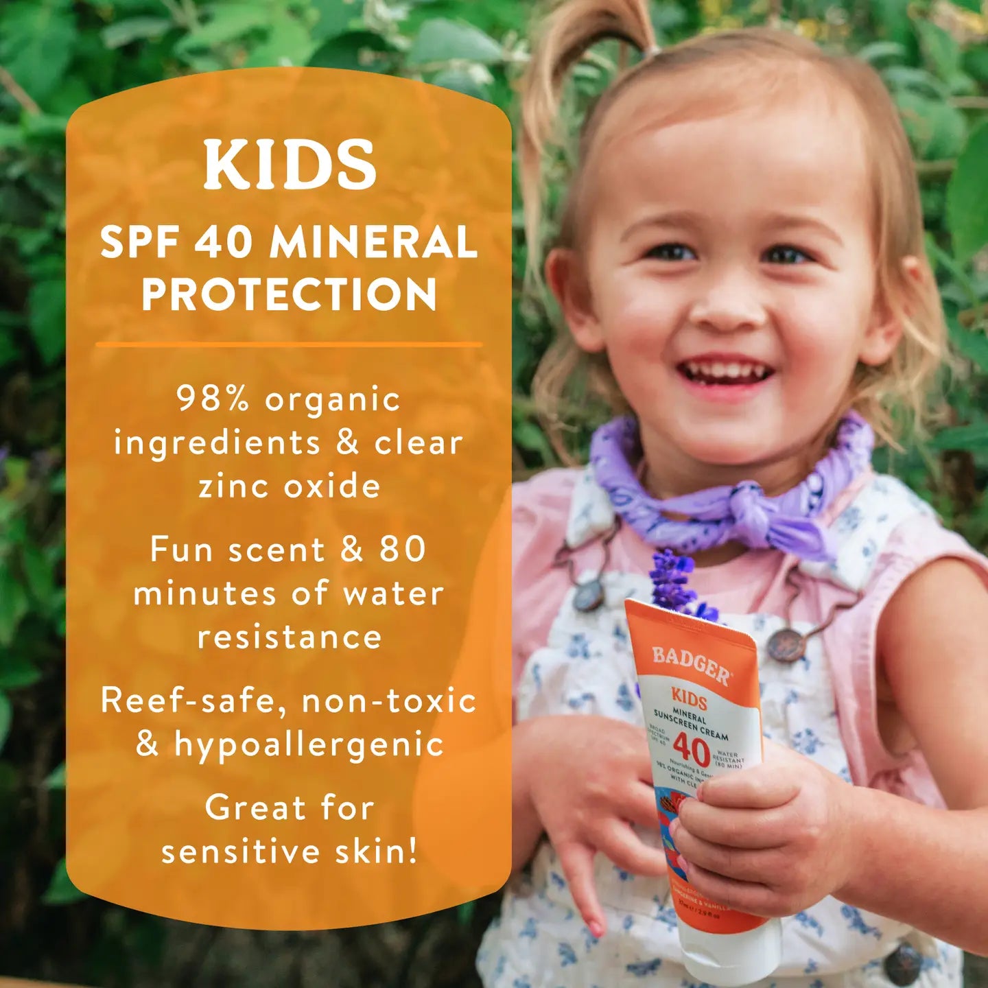 Badger Kids Mineral Sunscreen Cream Spf 40