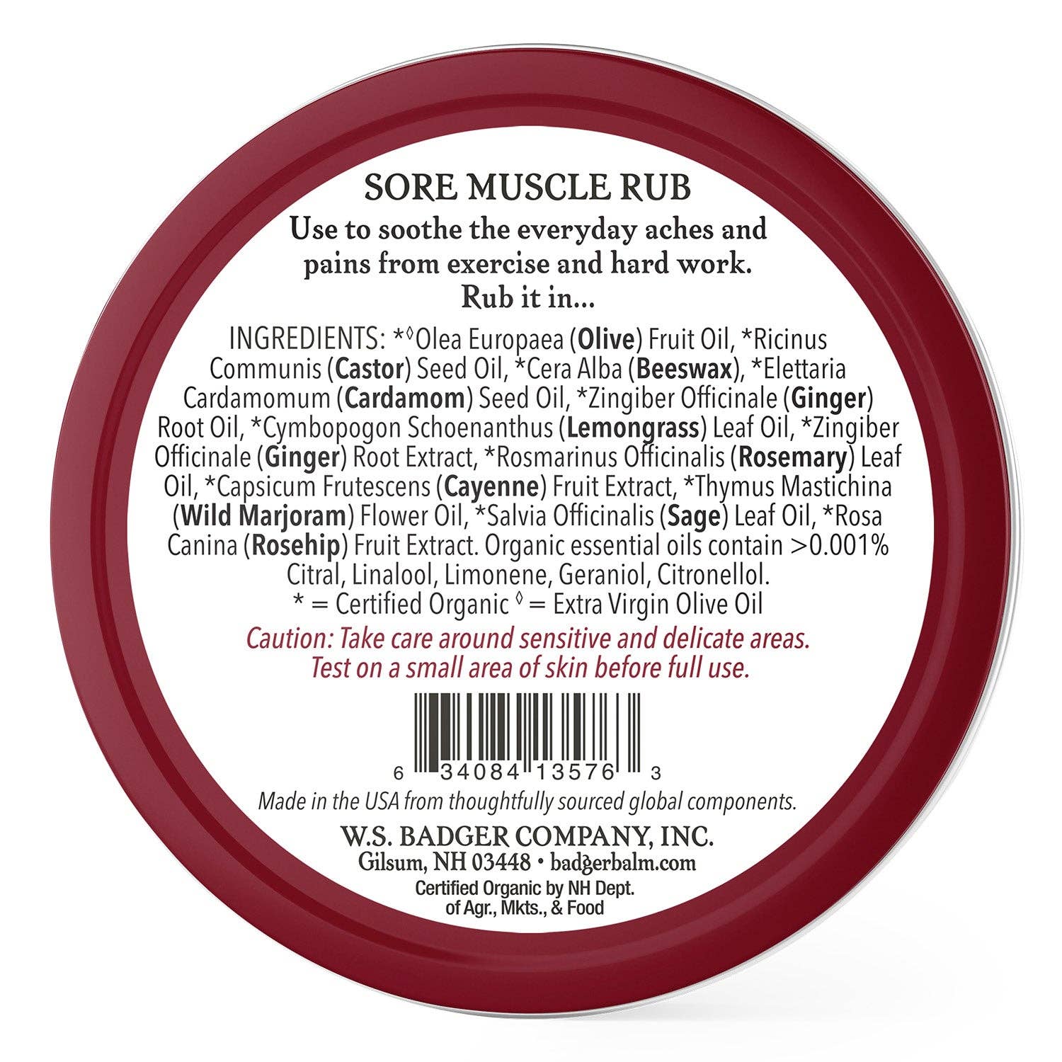Badger Sore Muscle Rub - Soothing Warmth for Muscles & Joints