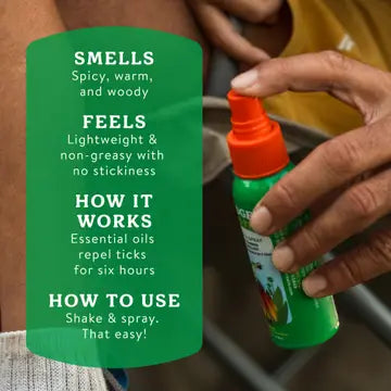 Badger Tick Spray, All Natural Tick Repellent