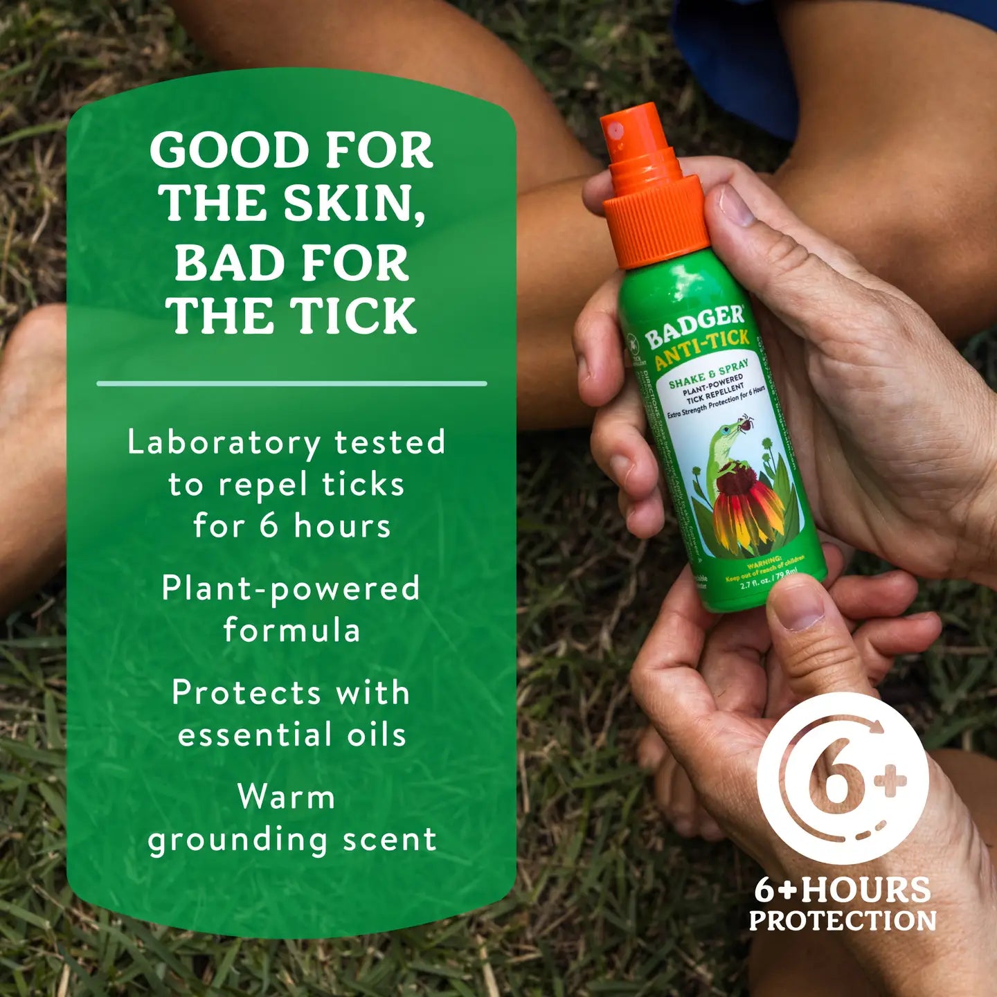 Badger Tick Spray, All Natural Tick Repellent