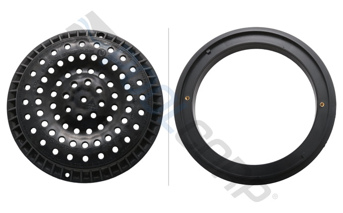 Super-Pro 8" Round Black Anti-Vortex Main Drain Frame & Grate