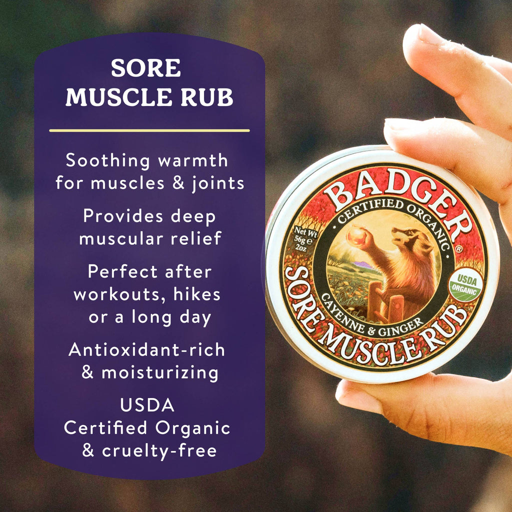 Badger Sore Muscle Rub - Soothing Warmth for Muscles & Joints