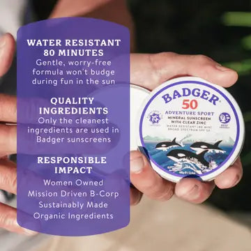 Badger Mineral Sunscreen Cream Spf 50 Adventure Tin