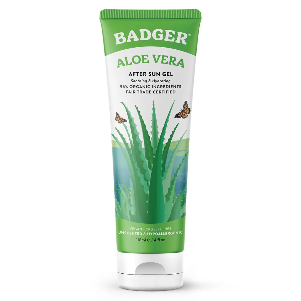 Badger Aloe Vera Gel For Face & Body, Sunburn Relief