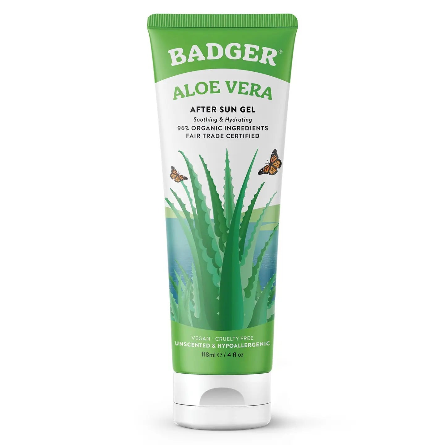 Badger Aloe Vera Gel For Face & Body, Sunburn Relief